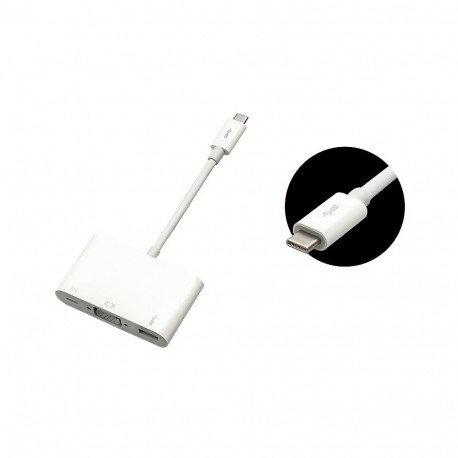 76-102# adapter usb usb-c 3.1 pistik – vga pesa + micro usb toitepesa 10 cm