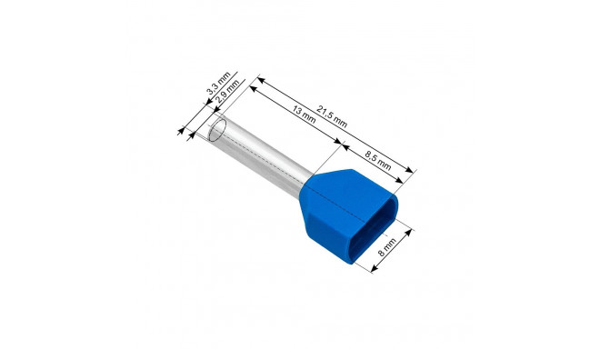 43-090# Konektor izolowany tulejka 2x2,5/13 niebieski