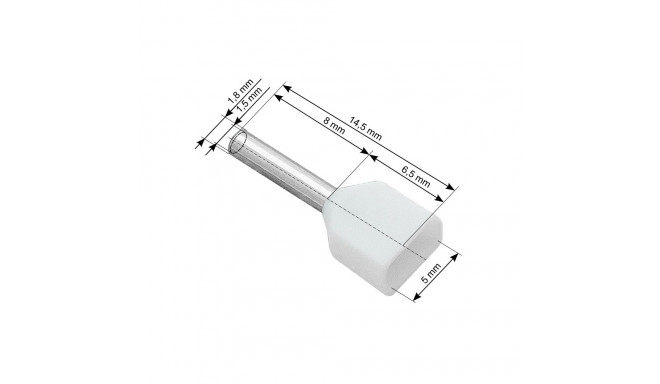 43-082# Konektor izolowany tulejka 2x0,5/8 biała