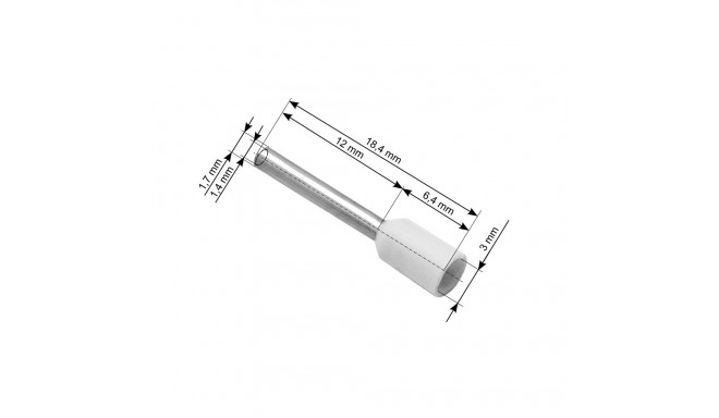 43-072# Konektor izolowany tulejka 1,0/12 biała 100szt.