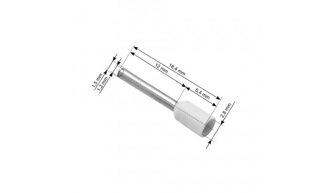 43-067# Konektor izolowany tulejka 0,75/12 biała