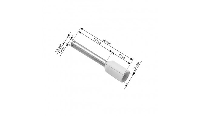 43-062# Konektor izolowany tulejka 0,5/10 biała