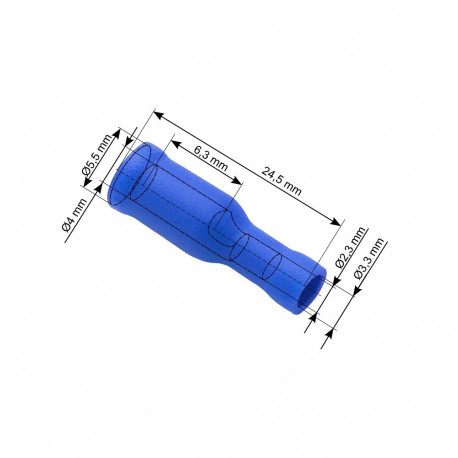 43-049# Konektor izolowany gniazdo 4,0/24,5mm niebieski 100szt.