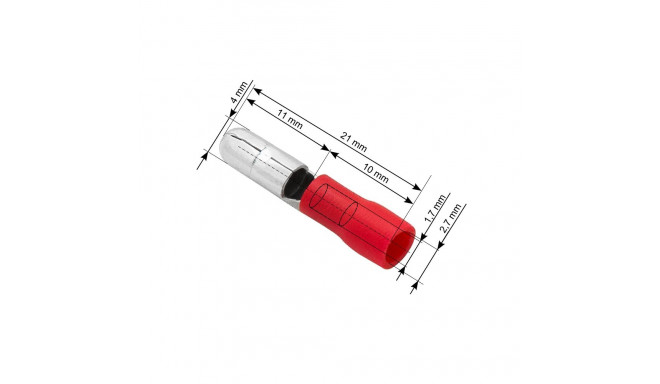 43-044# Isolatsiooniga pistik 4,0/21mm punane