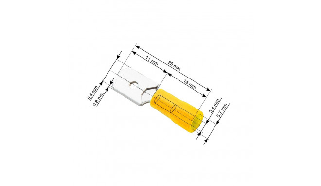 43-036# isoleeritud lame isaskonnektor 6,3/0,8 kollane