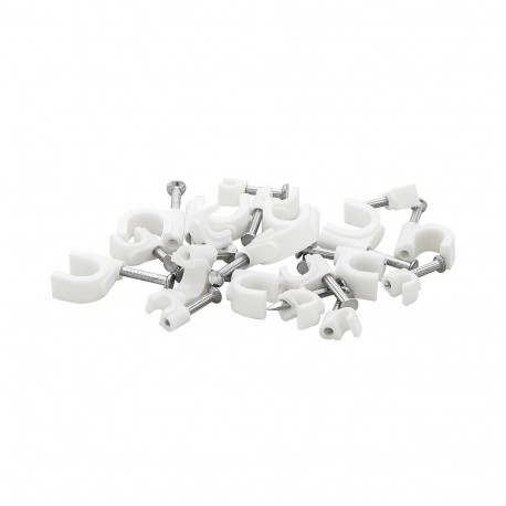 42-009# Uchwyt kabla 4mm biały okrągły 100szt. (5 tk.)