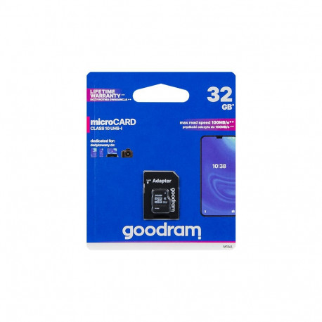 Karta microSDHC mälukaart 66-225# 32GB koos SD-adapteriga CL10 Goodram UHS-I