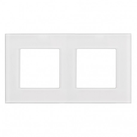 Szklana ramka Maclean, podwójna, biała, 157x86mm, MCE729W