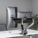 Uchwyt biurkowy na dwa monitory uniwersalny Ergo Office, sprężyna gazowa 17"-35" 15kg, VESA 75x75 / 