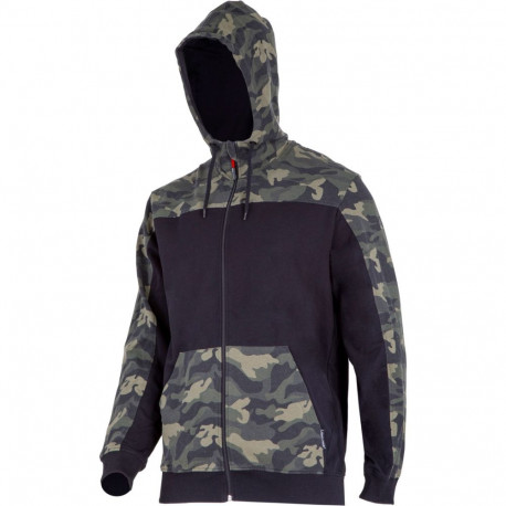 Bluza z kapturem i suwakiem moro ziel.-czar., "2xl",ce,lahti