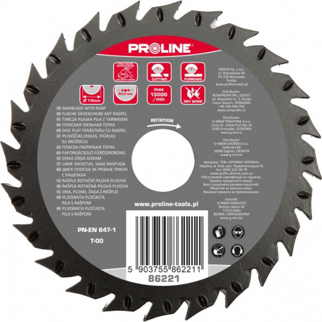 Tarcza lame saeketas tarnikuga jämedad hambad 125mm proline