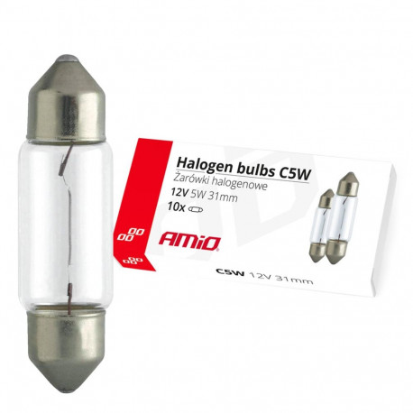 halogeenpirnid C5W festoontüüpi 31mm 12V 10tk amio-02553