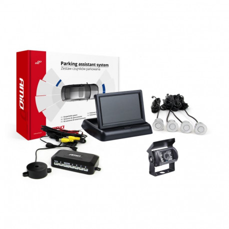 Parkimisandurite komplekt tft02 4,3" kaameraga hd-501-ir 4 hõbedased andurid