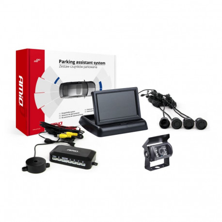 Parkimisandurite komplekt tft02 4,3" kaameraga hd-501-ir 4 mustad andurid