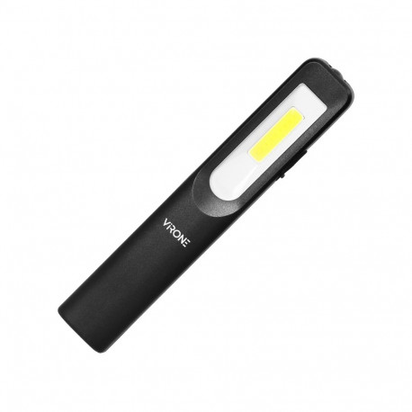 Töökoja LED-taskulamp 3W 200lm + 50lm 1200mAh 3 režiimi: 100%, 50%, eesmine diood, magnet, klamber
