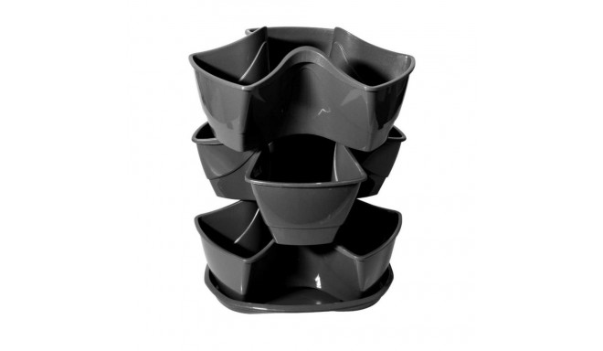 Doniczka potrójna do ziół Coubi Herbal antracyt