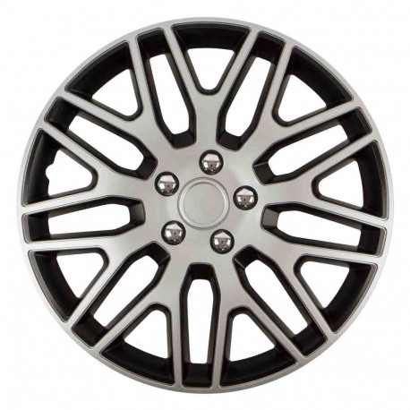 Kołpak samochodowy czarno srebrny ze śrubami chrom dakar nc 15" cali