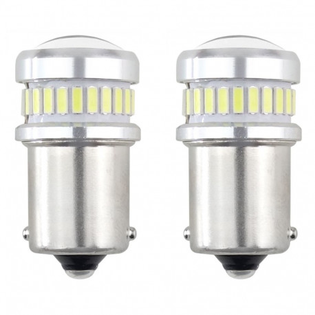 led canbus 3014 24smd + 3030 6smd ba15s p21w r10w r5w valge 12v 24v amio-02448 pirnid