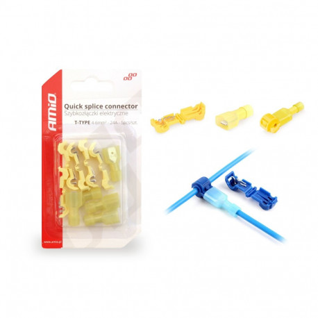 Szybkozłączki elektryczne typ-t 04-6mm2 24a 5 szt. amio-02345