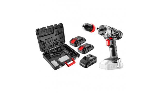 Akutrell Energy+ 18V, Li-Ion, eemaldatav padrun 10 mm, 2 akut 2Ah, laadija, kohver