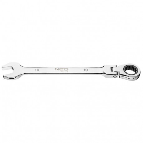 Klucz płasko-oczkowy z przegubem i grzechotką 19 x 248 mm