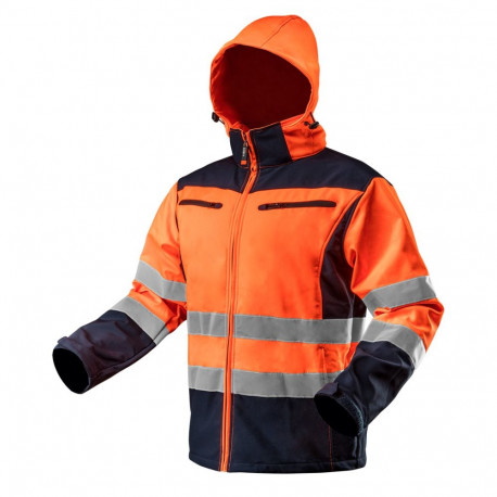 Hoiatus softshell tööjope kapuutsiga, oranž, suurus XXL