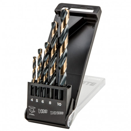 HSS-CNC metallipuurid 124°, "Pro-Tec", 4.0–10 mm, komplekt 5 tk