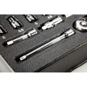 Klucze nasadowe 1/4", zestaw 19 szt., wkładka