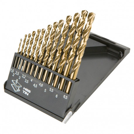 HSS-TiN metallipuurid 1.5-6.5 mm, komplekt 13 tk