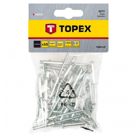 Nity aluminiowe 4.8 x 8.0 mm, 50 szt. (5 tk.)