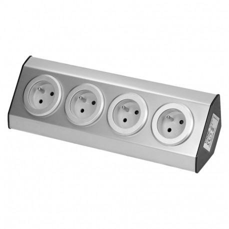 Köögimööbli pistikupesa 4x2P+Z, 16A, takjakinnitusega, INOX