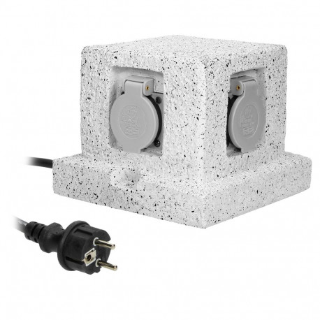 Aiapost pistikupesadega 4x2P+Z (schuko) kummkaabel H07RN-F 3x1,5mm, 3m