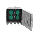 Gniazdo ogrodowe KAMIEŃ, 4x2P+Z (schuko), kabel gumowy H07RN-F 3x1,5mm?, 3m, 2 tryby pracy: automaty