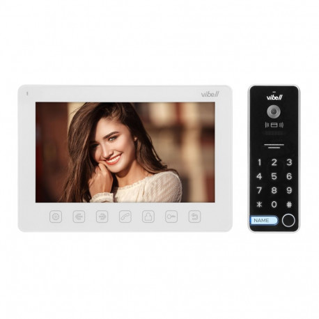 ALCOR juhtmeta värvivideodomofon LCD 7", OSD-menüü, värava juhtimine, koodlukuga ja RFID, valge