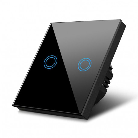 Dotykuline valguslüliti Maclean, kaheosaline, klaasist, must ümmarguse taustvalgustusega nupuga, 86x