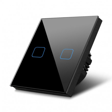 Dotykuline valguslüliti Maclean, kahepoolne, klaasist, must ruudukujulise nupuga taustvalgustusega, 