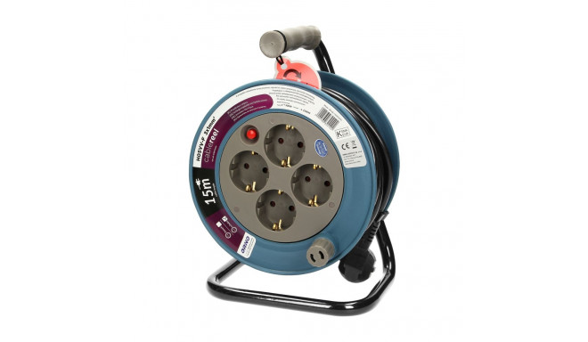 Przedłużacz bębnowy MINI, 4 gniazda 2P+Z, metalowy stojak, polwinit H05VV-F 3 (4 tk.)