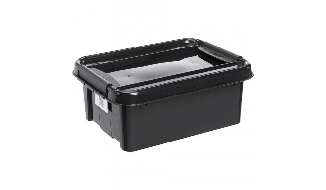 PlastTeam ProBox Recycle QR 21L must konteiner kaanega