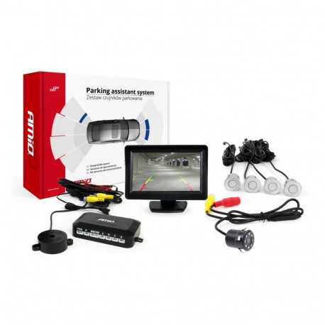 Parkimisandurite komplekt tft01 4,3" kaamera hd-307-ir 4 hõbedast andurit
