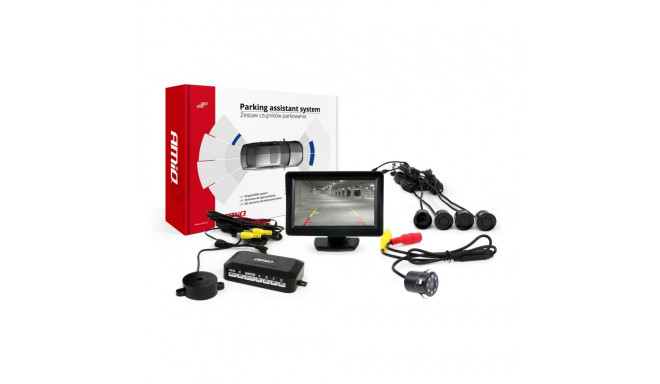 Zestaw czujników parkowania tft01 4,3" z kamerą hd-307-ir 4 sensory czarne