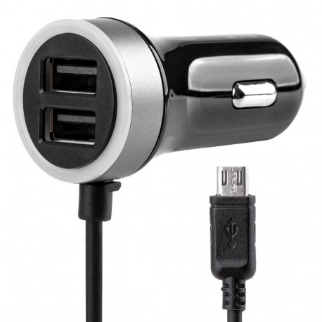 autolaadija pch pro-01 microusb + 2x usb 2.4a 12v 24v amio-02056