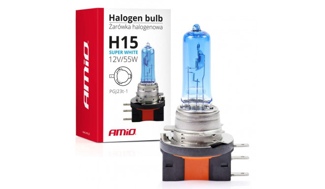 Halogeenpirn H15 12V 55W super valge AMiO-01492