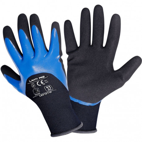 Rękawice nitr. czarno-nieb. l221009p, karta, "9", ce, lahti