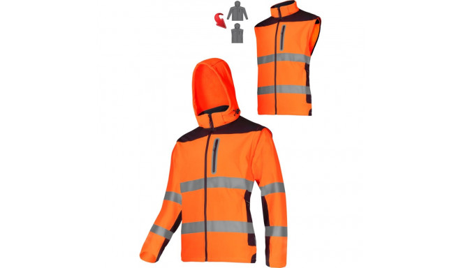 Softshell ostrzeg. z odpinanymi ręk., pom., "xl", ce, lahti