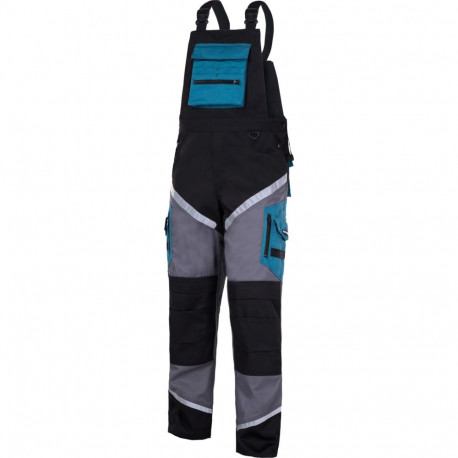 Ogrodniczki czar-szar-turk. z pasami odblask., "m", ce,lahti