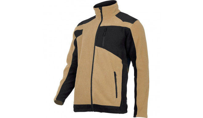 Fliisjakk tugevdatud osadega, beež-must, "2XL", CE.