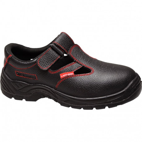 Sandały bez podnoska skórzane czarne, o1 src, "47", ce,lahti