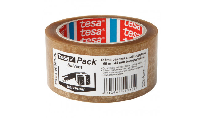 Pakketeip solvent 66m:48mm, läbipaistev