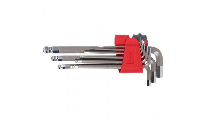 Kuuskantvõtmete komplekt kuulpeaga 9 tk 1.5-10mm, s2, proline