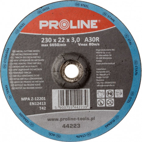 Tarcza do cięcia metalli t42, 125x2.5x22a36s proline